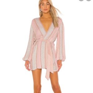 EXCELLENT Retrofete Gabrielle Dress pink/white stripe SEQUIN